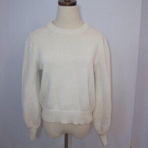 Banana Republic Chunky Knit Crewneck Sweater Cream Size Small